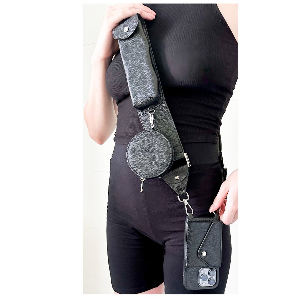 iPhone Case with Utlity Crossbody Strap With Bonus Striped Strap - Picture 2 of 7